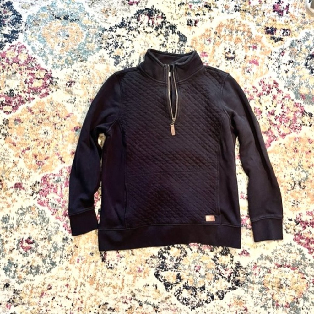 LL Bean women's quilted, 1/4 zip pullover sweatshirt